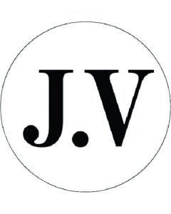 สติกเกอร์มาร์คหน้าหมวกกันรอย (J.V) สีดำ