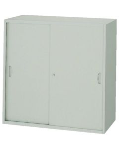 ตู้เก็บของแบบ NW ตู้เหล็กบานเลื่อน 2 บาน ขนาด 899 x 450 x 900 มม. สีขาวนวล