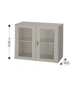 ตู้เก็บของแบบ NWS ตู้หนังสือบานคู่กระจก ขนาด กว้าง 899 x ลึก 400 x สูง 700 มม.
