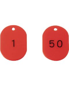 ป้ายนัมเบอร์ 45 x 30 แดง 1-50 50 ชิ้น