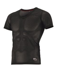 8823 crater mesh คอวี แขนสั้น สีดำ L