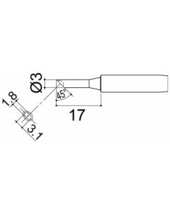 Soldering Tip Shape-3C W/Indent For 900M. 933. 376. 907. 913. 951 1อัน