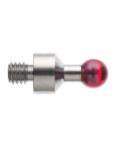 เข็มวัดชิ้นงานทรงตรง M4 ก้านสแตนเลส ปลายทับทิม 10mm Dia. 5mm