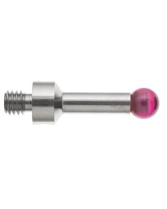 เข็มวัดชิ้นงานทรงตรง M4 ก้านสแตนเลส ปลายทับทิม 17.5mm Dia. 5mm