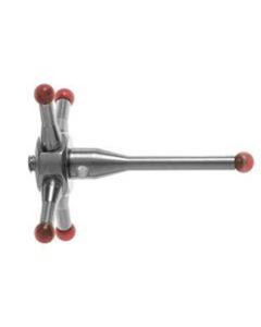 เข็มวัดชิ้นงานทรงดาว M2 ก้านสแตนเลส ปลายทับทิม 5-way 20mm span Dia. 2mm