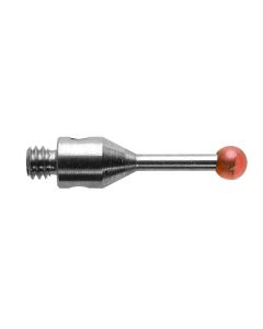 เข็มวัดชิ้นงานทรงตรง M2 ก้านสแตนเลส ปลายทับทิม 10mm Dia 2.5mm