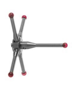 เข็มวัดชิ้นงานทรงดาว M3 ก้านสแตนเลส ปลายทับทิม 5-way 30mm span Dia. 2mm