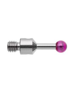 เข็มวัดชิ้นงานทรงตรง M3 ก้านสแตนเลส ปลายทับทิม 10mm Dia. 3mm