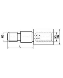 M3 clamping screw XXT, internal M3 thread, titanium, L 8 mm, for Zeiss applications