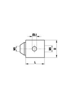 M5 stainless steel adaptor with thread/conical shaft base, L 10 mm, for Zeiss applications