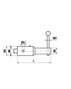 M5 titanium holder for swivel stylus, L 40 mm, for Zeiss applications