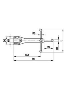 M5 3-way star, Ø5 mm ruby ball, tungsten carbide stem, L 80 mm, for Zeiss applications