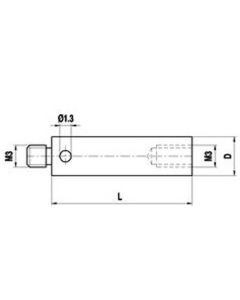 M3 stainless steel stylus extension, L 40 mm, for Zeiss application