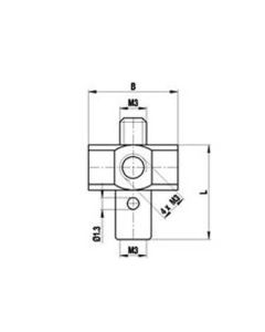 M3 stainless steel 5-way rotary holder, L 11.5 mm, for Zeiss application