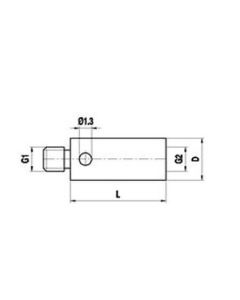 M5 to M3 stainless steel adaptor, L 10 mm, for Zeiss applications