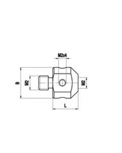 M2 stainless steel, 5 way stylus holder, L 9.1 mm, for Zeiss applications