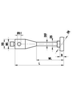 M5 Ø10 mm high strength steel disc for ScanMax, 1 mm width, L 65 mm, ML 55 mm, for Zeiss applications