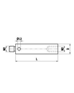 M2 stainless steel stylus extension, L 50 mm, for Zeiss application