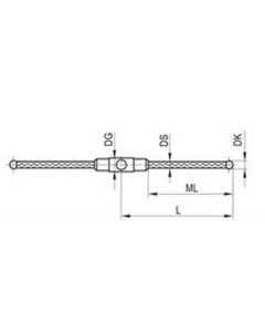M3 180° 1/2 star stylus, Ø3 mm ruby ball, carbon fibre stem, ML 21 mm, for Zeiss applications