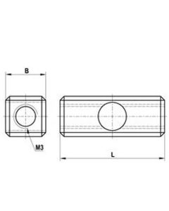 M3 2-way titanium cube XXT 180°, L 13mm, for Zeiss applications