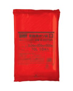 ถุงพลาสติกสำหรับใช้ในกิจการ หนา 0.04 x 70L สีแดง 10 ใบ