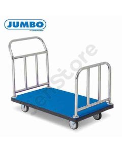รถเข็นสัมภาระสแตนเลส ปูพรมสีน้ำเงิน มือจับข้างเดียว ล้อ TPR LTP-R3