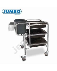 รถเข็นเก็บจานสแตนเลส แบบมีถังเก็บเศษอาหาร FT-0301L