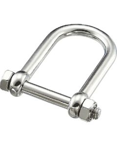 Stainless Steel Wide Safety D-Shackle, w/loose stopper nut