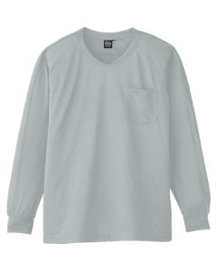 เสื้อยืดคอวีแขนยาว A-668 3 เงิน 4L