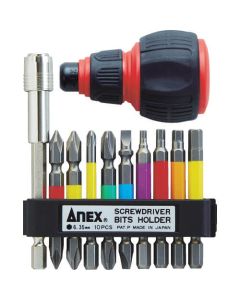 ACMH9-E ชุดดอกไขควง Color Bit + Extension Holder + ด้าม