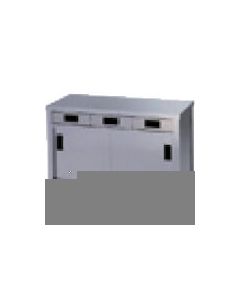 Double sliding door type Stainless Steel Cabinets with Drawers 1อัน
