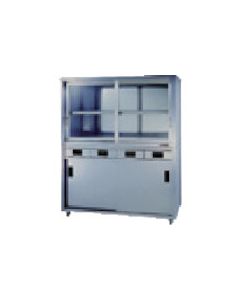 Stainless Steel Cabinets with Glass Sliding Door 1อัน
