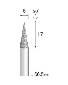หัวเพชรชุบไฟฟ้า #120 Φ6 ใบยาว 17mm