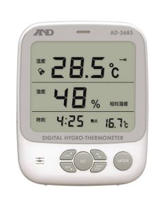 เทอร์โมไฮโกรมิเตอร์ (พร้อมจอแสดงผล WBGT, VH, DEW)AD5685พร้อมการสอบเทียบทั่วไป (ISO) (รายงานการตรวจสอบ + แผนผังระบบการตรวจสอบย้อนกลับ)