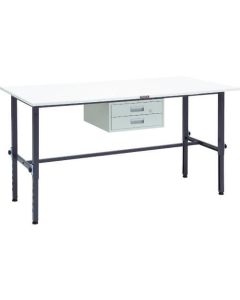 โต๊ะทำงานปรับความสูงได้ ชนิด AEM 1800x900 2 ลิ้นชัก สี DG