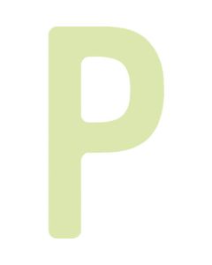 ตัวอักษรตัดเรืองแสงความสว่างปานกลาง Alphabet P