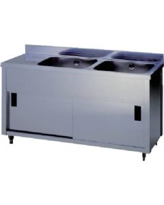 Single-basin Sinks with Drainboard & Cabinet 1อัน