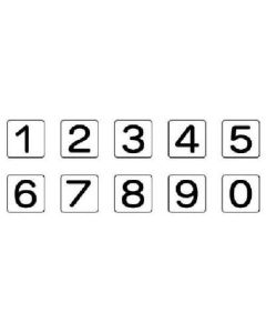สติกเกอร์ติดท่อ เบอร์ 1 ถึง 0 อย่างละ 1 (เล็ก) 40 x 40 ชุดละ 10