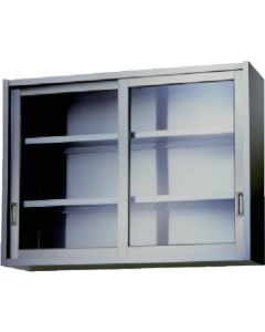 Stainless Steel Cabinets with Glass Sliding Door (Wall Mounted) 1อัน