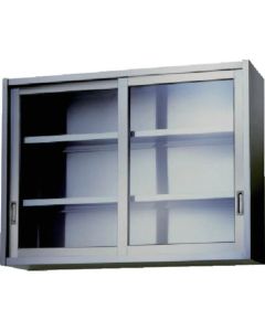 Stainless Steel Cabinets with Glass Sliding Door (Wall Mounted) 1อัน