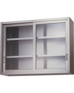 Stainless Steel Cabinets with Glass Sliding Door (Wall Mounted) 1อัน