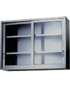 Stainless Steel Cabinets with Glass Sliding Door (Wall Mounted) 1อัน
