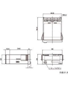 เครื่องวัดชั่วโมง LH2H-FE-DHK-DL ติดตั้งบนแผงหน้าปัด