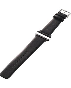 สายหนังมังสวิรัติสำหรับ Apple Watch 38 มม. แบบสี่เหลี่ยมแบนสีดำ