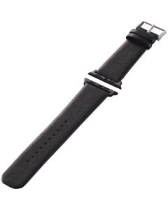 สายหนังมังสวิรัติสำหรับ Apple Watch 42 มม. แบบสี่เหลี่ยมแบนสีดำ