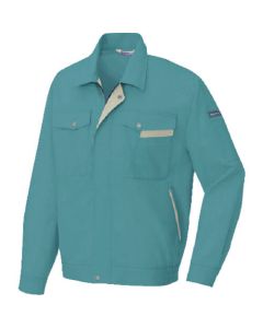 เสื้อเบลาส์ฤดูร้อนแขนยาวสีเขียวเทอร์ควอยซ์ x สีเขียวเอิร์ธกรีน 6L