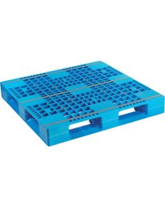 พาเลทพลาสติก AZFD-1111E สอดสี่ทางด้านเดียว สีน้ำเงิน