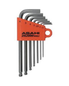 ชุดประแจหกเหลี่ยมสั้นหัวบอลชุบ 7 ชิ้น