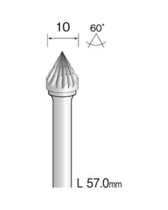 หัวกัดคาร์ไบด์ ร่องคายเศษตรง Φ10