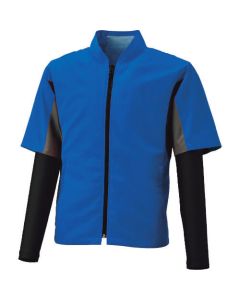 เครื่องปรับอากาศ Fujin เสื้อผ้า เสื้อแจ็คเก็ตแขนสั้น อัดแขน สีเทาเงิน x สีเทาเข้ม x สีดำ ขนาด LL